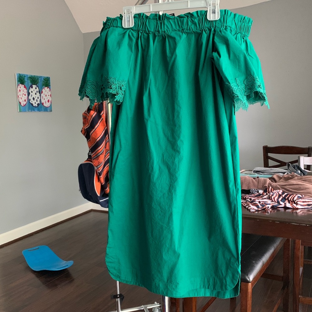 Green Off-Shoulder Dress